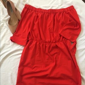 True Red off the Shoulder Dress